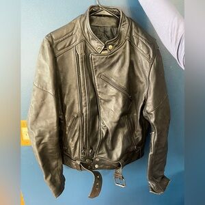 Vintage Men's Black Leather Biker Jacket